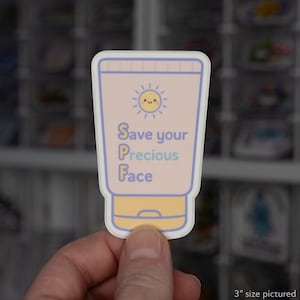 Sunscreen Sticker – SPF Skincare Vinyl Sticker, Summer Self Care, Dermatology Gift