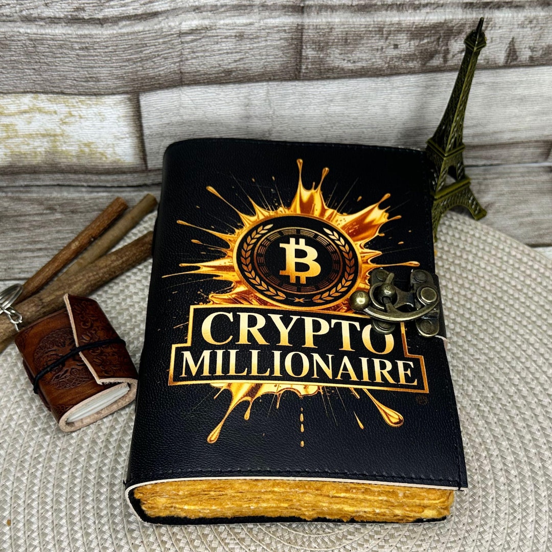 Vintage Leather Crypto Trading Journal, Bitcoin Millionaire Design - Etsy