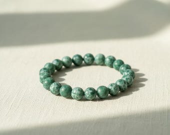 Tree agate bead bracelet for inner peace heart chakra grounding nature energy abundance growth emotional balance boho green bracelet 8mm