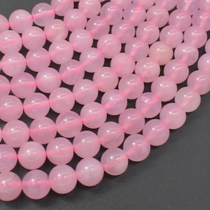 Rose Quartz Gemstone Beads: 8mm Round, 15&quot; A Grade Strand
