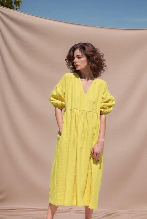 linen dress japan Mei Linen House Dress