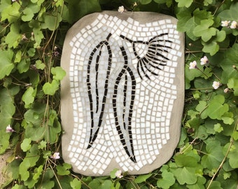 Mosaic fragment - Gumtree- Outdoor mosaic art -  wall hanging garden art  gardener gift, yard decoration, ornament