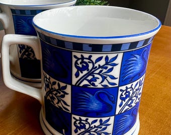 Ransat fine bone china England pair of mugs swan