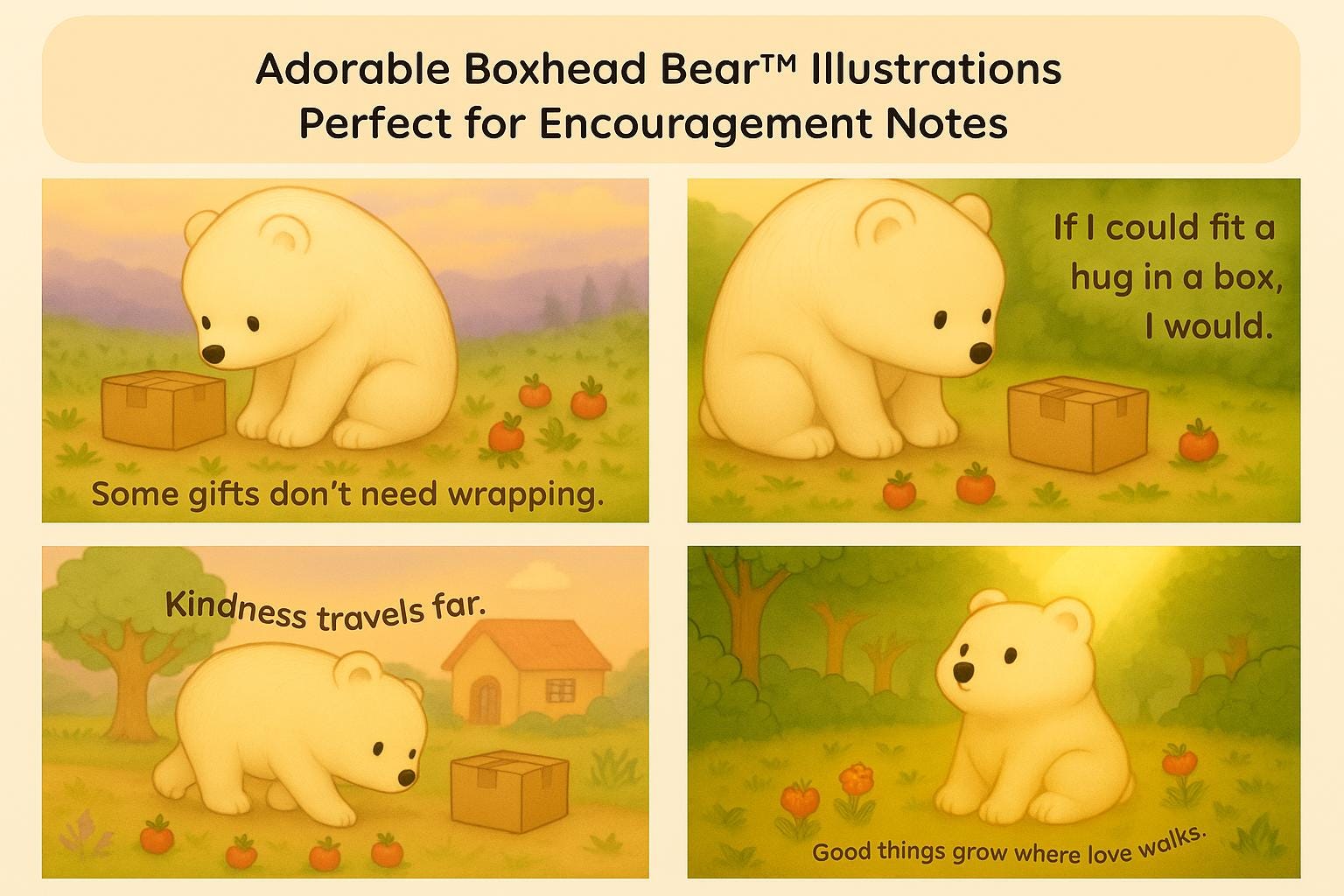 Tiny Love Notes™ – Printable Boxhead Bear™ Encouragement Cards | Mini ...