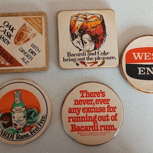 Coasters - made using original beer coasters and upcycled bases. Vintage, barware