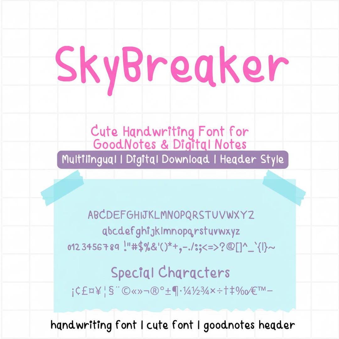 Neat Handwritten Font for Goodnotes | Cute Digital Planner & Note ...