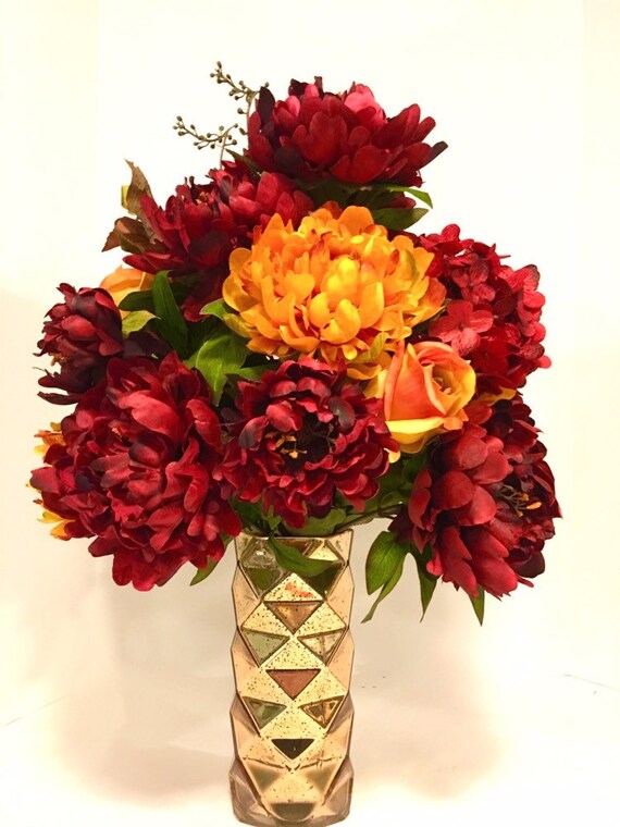 Free Shipping Tall Floral Arrangement Centerpiece Peony Etsy