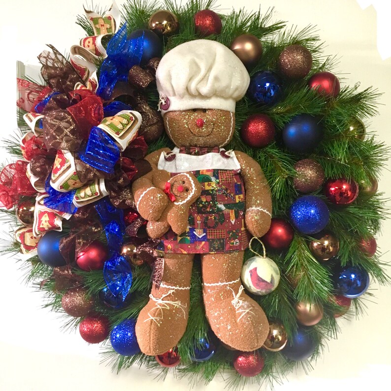 Large Outdoor Christmas Wreath Gingerbread In Outdoor Etsy