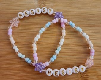 Pastel Resist beaded bracelets