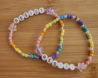 Bright colored Resist beaded bracelets