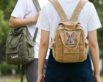 Rucksack aus Canvas – Geschenk für Schule und Reisen, Kindergartentasche, Unisex-Rucksack aus weichem Stoff mit großem Fassungsvermögen