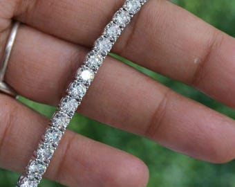 3mm Sparkling Moissanite Tennis Bracelet Certified GRA Elegant Gift for Her