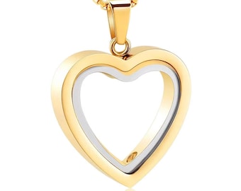 Heart Urn Pendant Necklace - Memorial Jewelry Cremation Necklace for Ashes