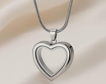Heart Urn Necklace, Memorial Cremation Jewelry, Keepsake for Ashes