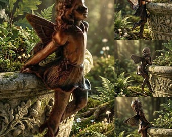Bronze Fairy Pot Hanger Plant Hugger Figurine Fairy Garden Decor Planter Edge Ornament Whimsical Indoor Outdoor Gift for Plant Lover