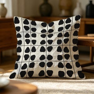 Federa per cuscino in lino con stampa a blocchi geometrici a foglie, cuscino decorativo per la casa, idea regalo