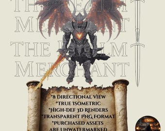 Infernal Archon Isometric PNG Set, 8-Directional VTT Asset (Digital Download)