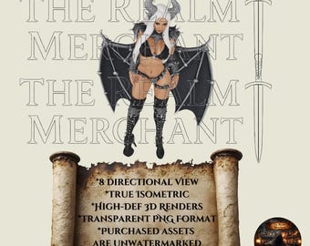 Succubus VTT Tokens, 8-Way Isometric Monster PNG Sprites (Roll20, Foundry) (Digital Download)
