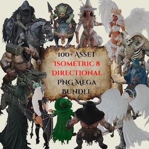 8-dimensionales 100+ Mega Bundle Vol 1. Transparentes Isometrisches PNG Sprite Set (Digitaler Download)