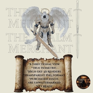 Empyrean Angel Isometric PNG Set, 8-Directional VTT Asset (Digital Download)