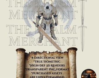 Empyrean Angel Isometric PNG Set, 8-Directional VTT Asset (Digital Download)