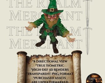Isometric Leprechaun PNG Set, 8 Directional VTT Asset (Digital Download)