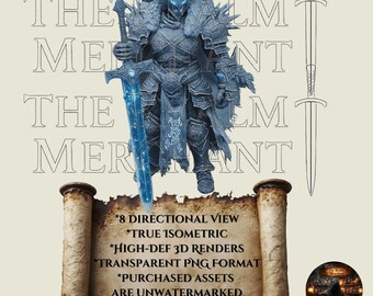 Isometric Ice Lord PNG, 8-Directional VTT Asset, Dungeon Crawler Character (Digital Download)