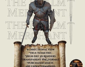 Town Guard Tokens, Isometric VTT Sprites, 8-Directional PNGs (Digital Download)