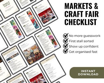Handwerksmesse Checkliste | Marktstand Verkäufer-Leitfaden (druckbare PDF A4-Größe)