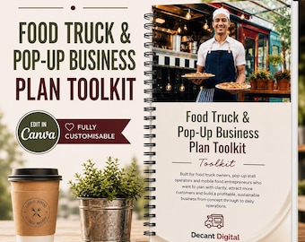Food Truck Business Plan Toolkit | Canva Template, PDF Workbook | Pop Up Food Stall