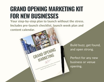 Grand-Opening Marketing-Kit für neue Unternehmen (Pre-launch Checkliste, Start-Wochenplan, Content-Kalender)