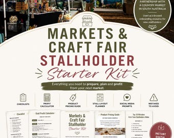 Stallholder Markets & Craft Fair Starter Kit | Pricing Guide, Profit Calculator, Stall Setup Guide, Checklists