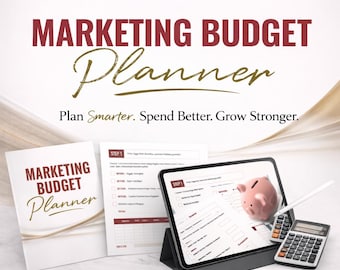 Marketing Budget Planner for Small Business | Canva Template + Printable PDF | Startup Worksheet | Spend Tracker