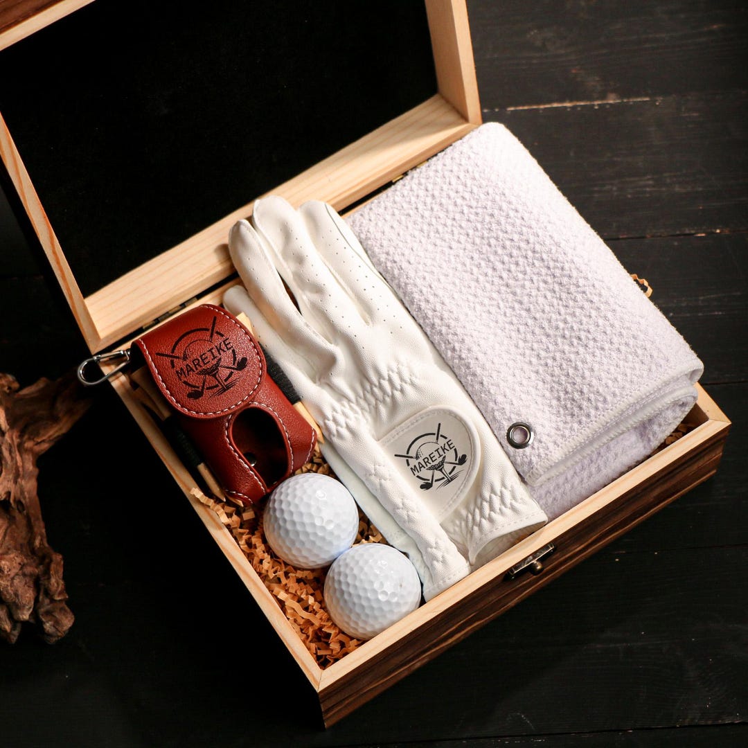 Custom Golf Leather Gift Set, Personalized Golfer Set, Golfer Gift With