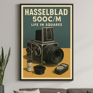 Poster Hasselblad 500C/M : impression photographique vintage (téléchargement numérique)