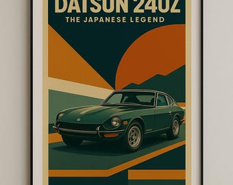 Datsun 240Z Poster: Retro Japanese Sports Car Print (Digital Download)