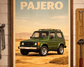 Mitsubishi Pajero Vintage 4x4 Print – Retro Off-Road SUV Wall Art (Digital Download)