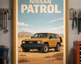 Vintage Nissan Patrol Print – Classic 4x4 SUV Poster (Digital Download)