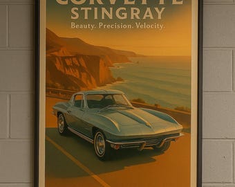 Corvette Stingray Art Print – American Asphalt Series (Digital Download)
