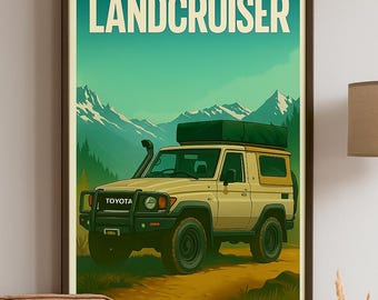 Toyota Land Cruiser 70 Series Poster: Vintage 4x4 Off-Road Art (Digital Download)