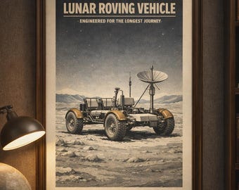 Lunar Rover Vintage Poster – Apollo Moon Vehicle Art (Digital Download)