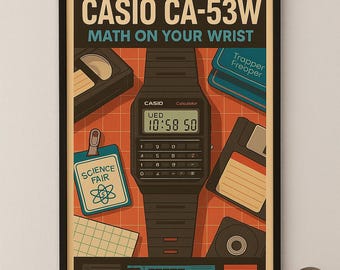 Casio CA-53W Poster | Retro Calculator Watch Print Digital