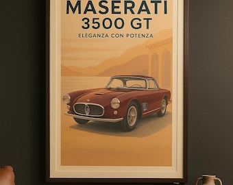 Maserati 3500 GT Poster: Vintage Italian Car Print (Digital Download)