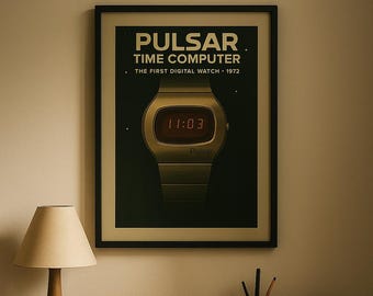 Pulsar LED Watch Poster: 1972 Retro Tech Print (Digital Download)