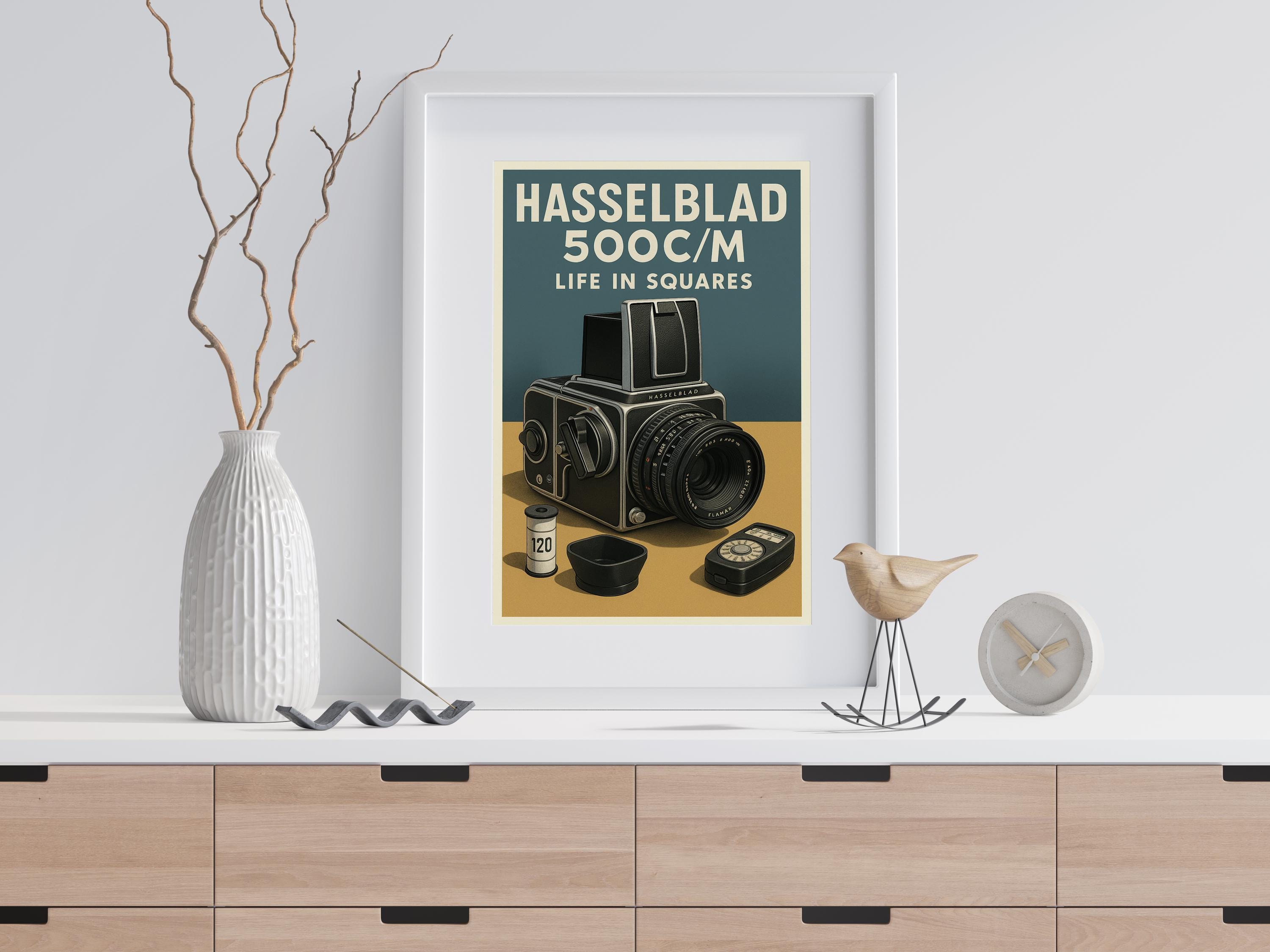 Hasselblad 500C/M — Mid-century Vintage Camera Print, Retro Medium
