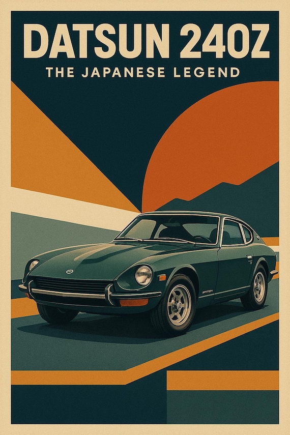 Datsun 240Z Poster: Retro Japanese Sports Car Print (digital