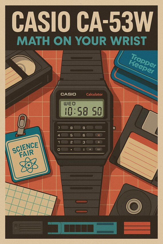 Casio CA-53W Poster | Retro Calculator Watch Print Digital