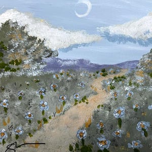 Acrylic Nature Flower Field Painting
