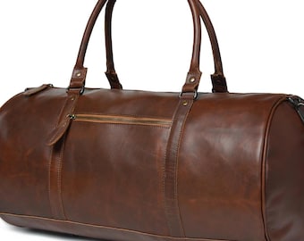 20" Voyager Leder-Reisetasche – Handgefertigte Sport- und Reisetasche aus vollnarbigem Rindsleder