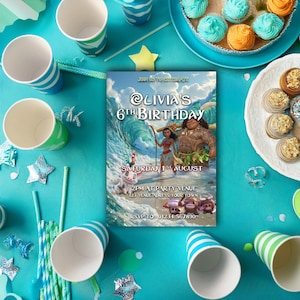 Personalised Moana Birthday Kids Party Invite